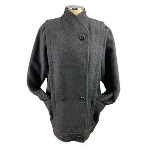 9/10 International Scene Women's Wool Blend Vintage 1980s Winter‎ Coat Gray
